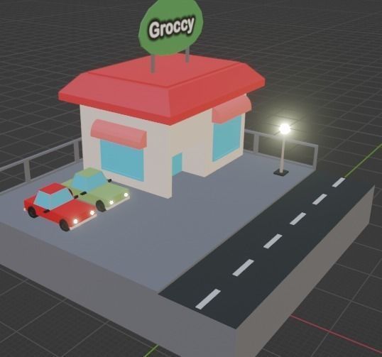 3D low poly grocery store  Low-poly 3D model_21
