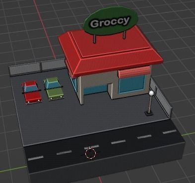 3D low poly grocery store  Low-poly 3D model_28