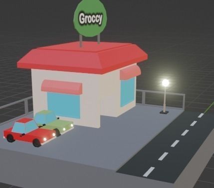 3D low poly grocery store  Low-poly 3D model_24