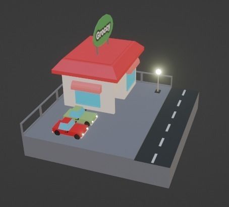 3D low poly grocery store  Low-poly 3D model_15