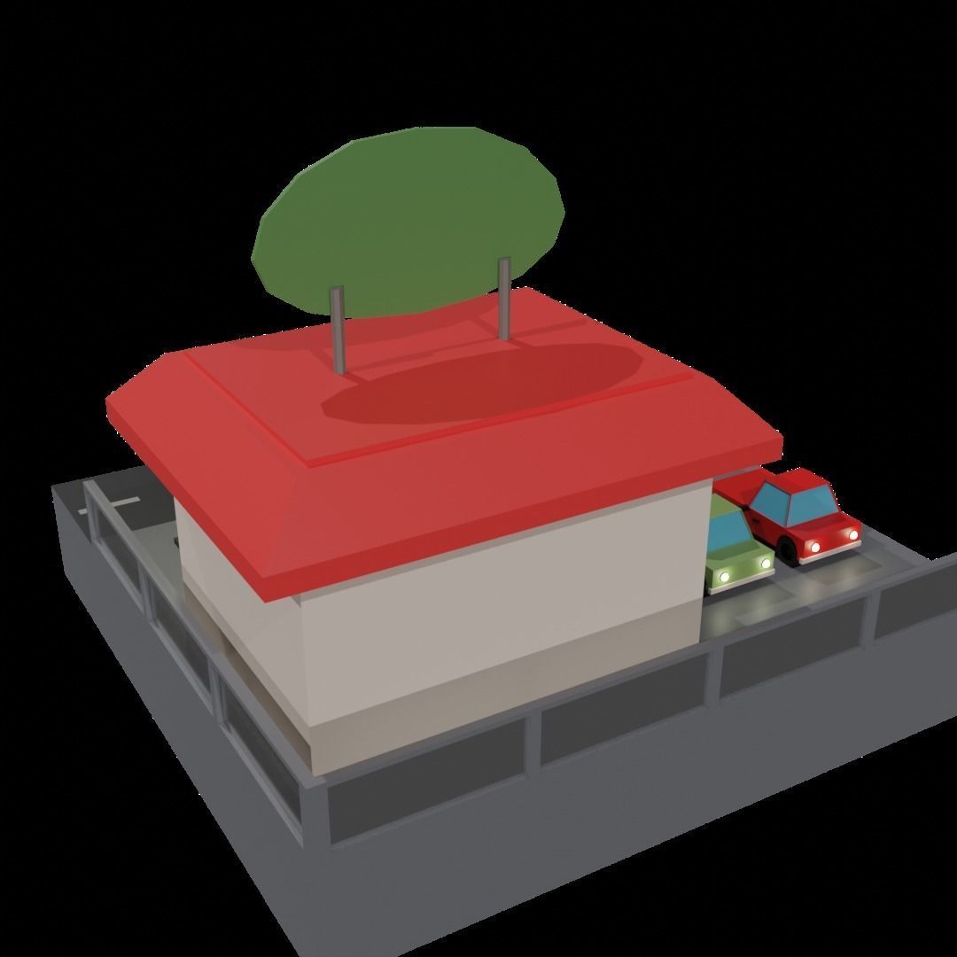 3D low poly grocery store  Low-poly 3D model_8