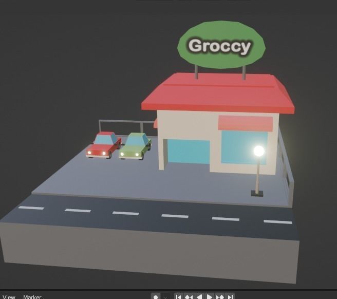 3D low poly grocery store  Low-poly 3D model_17