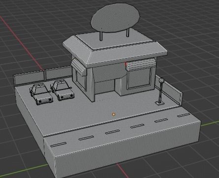 3D low poly grocery store  Low-poly 3D model_9