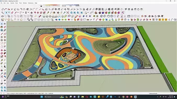 PLay area 3d model contours