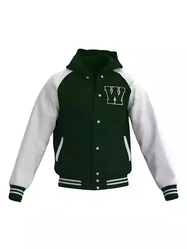 Male raglan varsity jecket