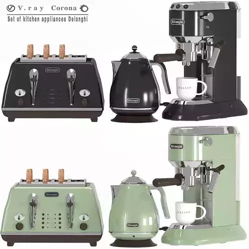 Set of kitchen appliances Delonghi 3D model
