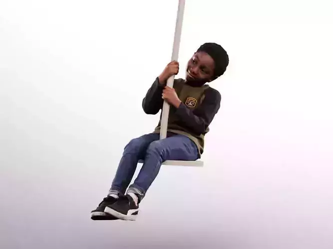 Garry 14507 - Black Boy Riding A Cable Car On The Playground