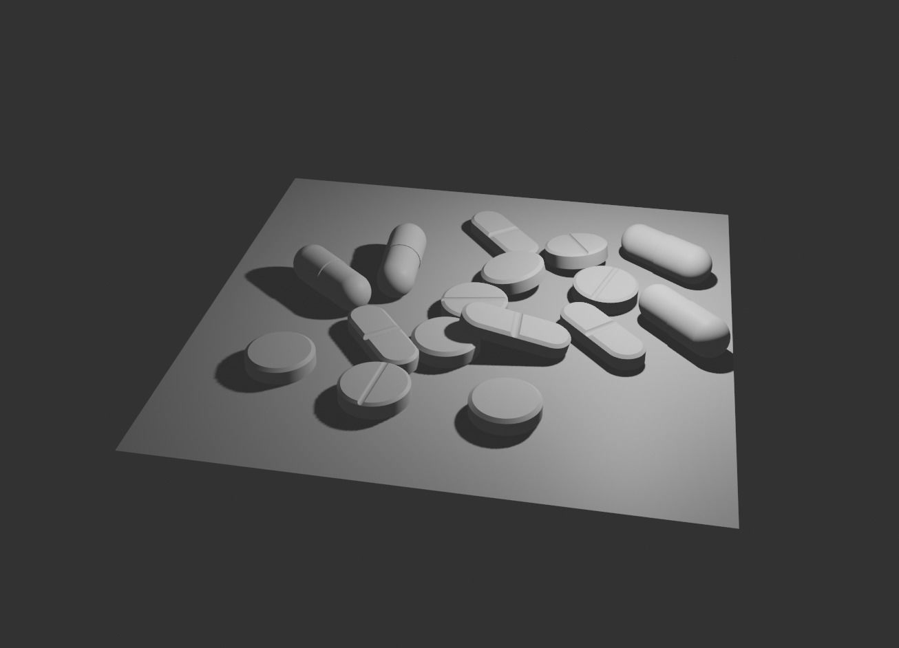 4 Pills Models  3D model_3