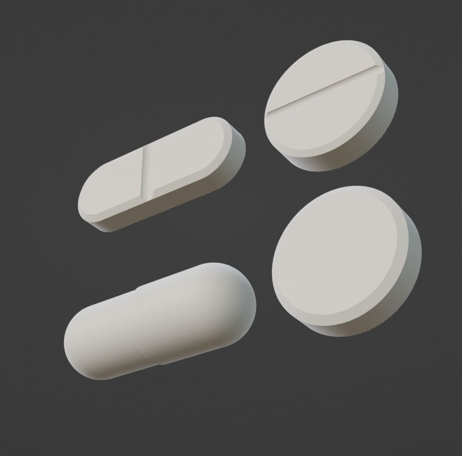 4 Pills Models  3D model_4