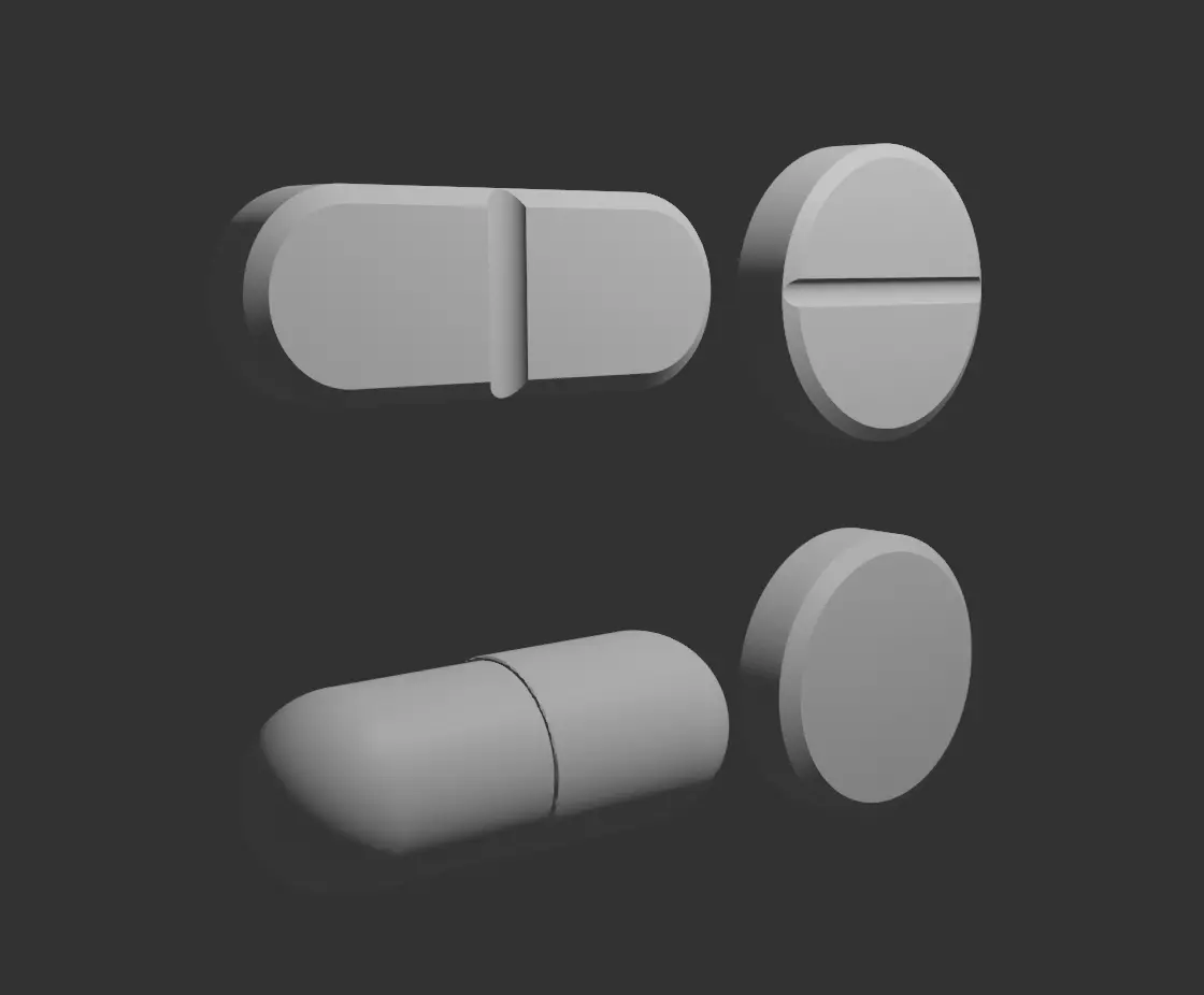 4 Pills Models  3D model_0