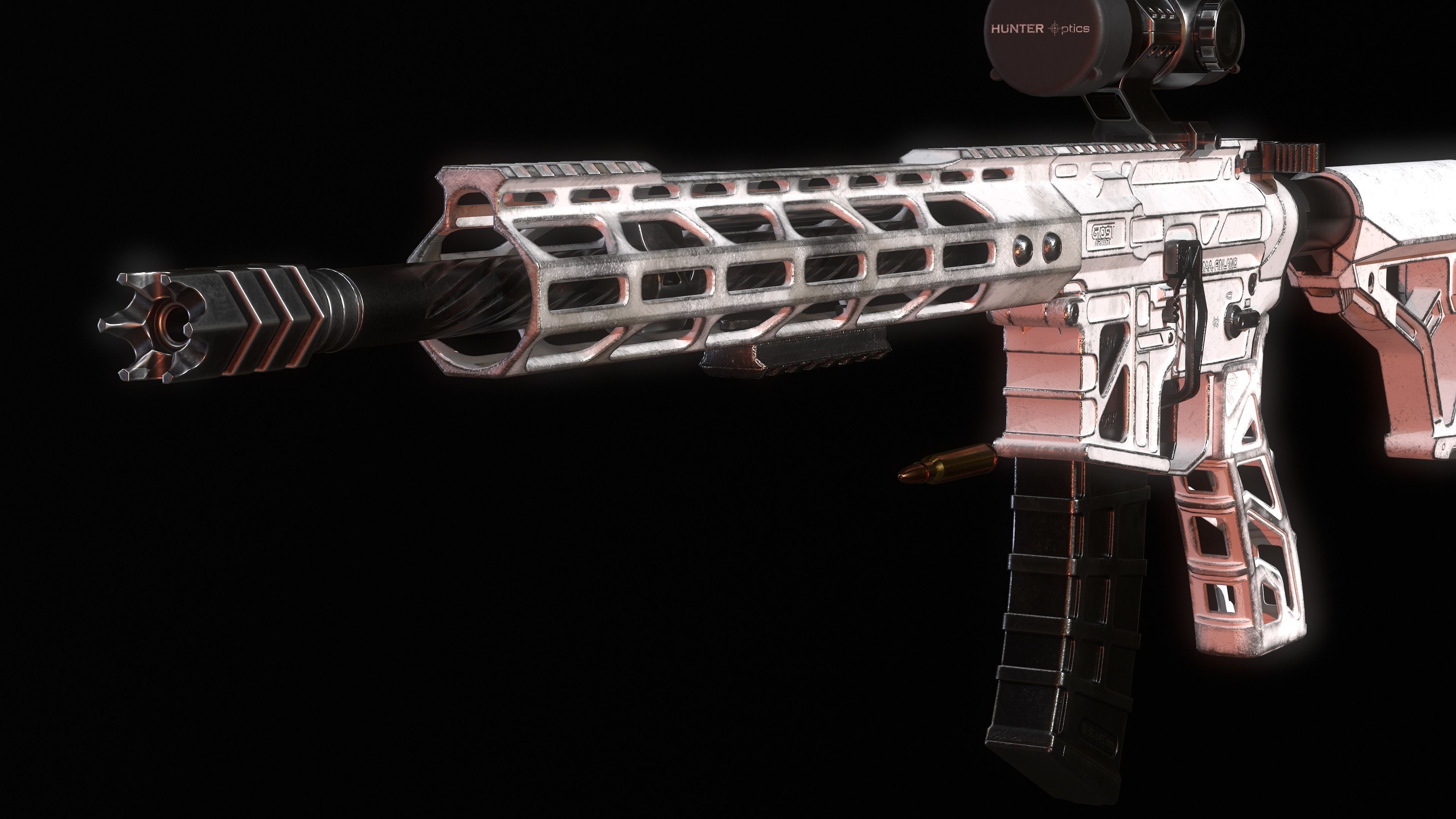 Lightweight AR-15 Low-poly 3D model_14