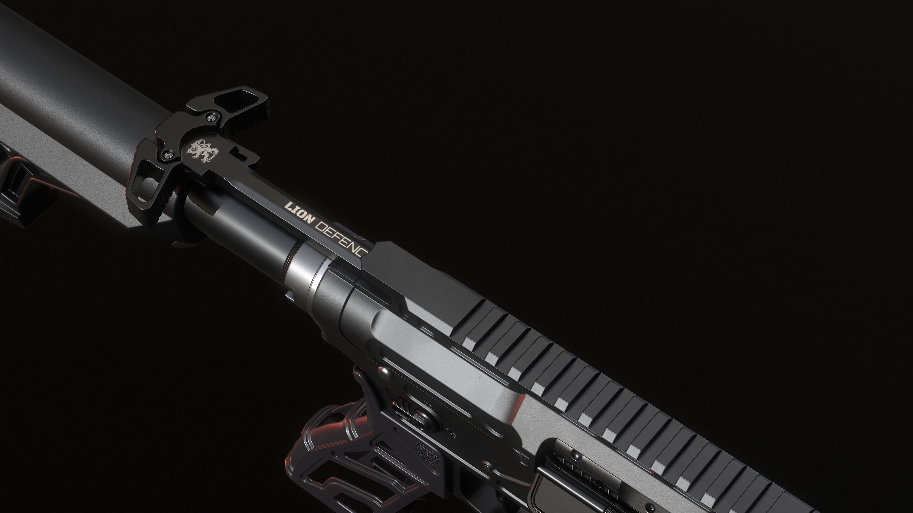 Lightweight AR-15 Low-poly 3D model_7