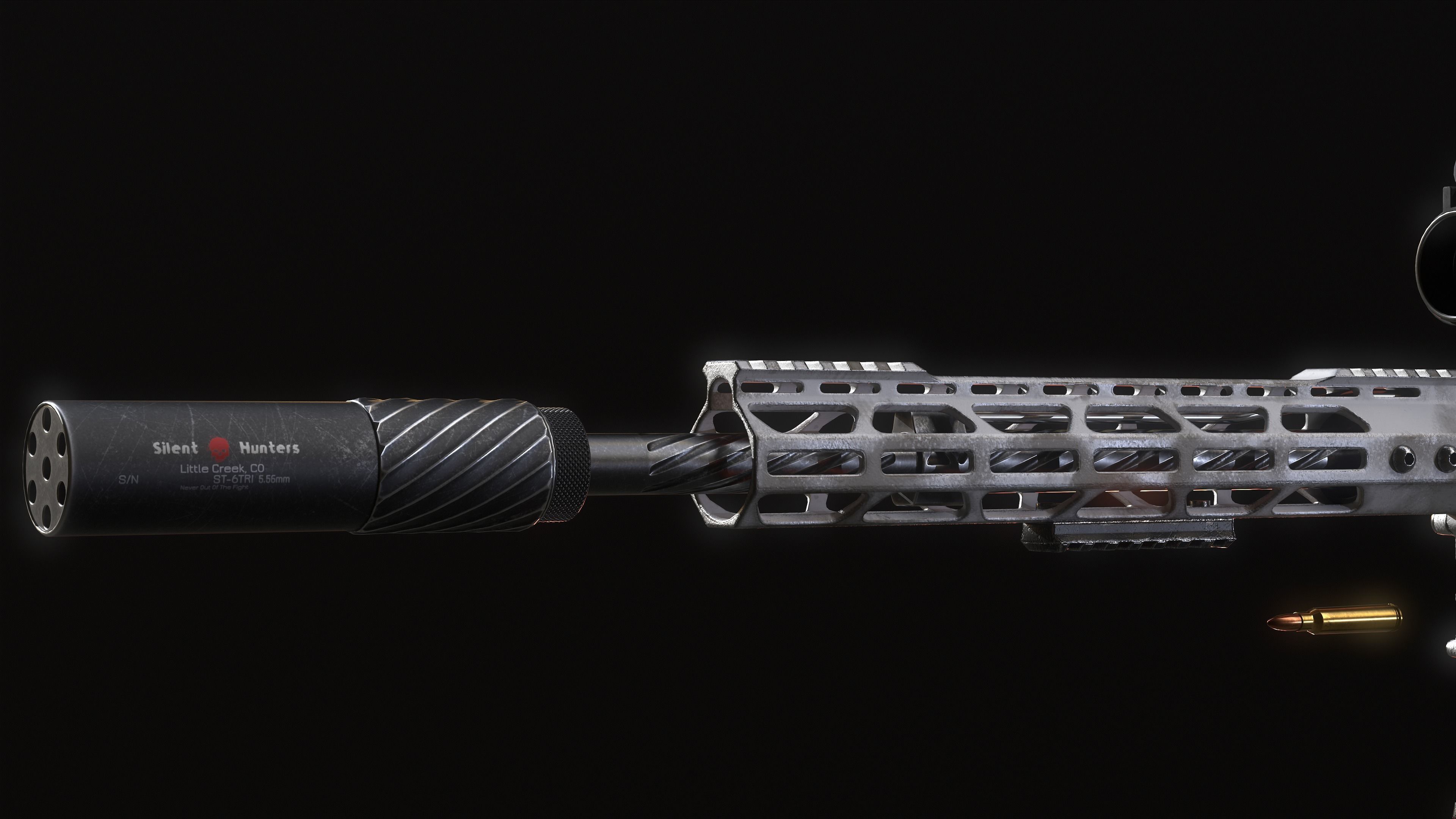 Lightweight AR-15 Low-poly 3D model_12