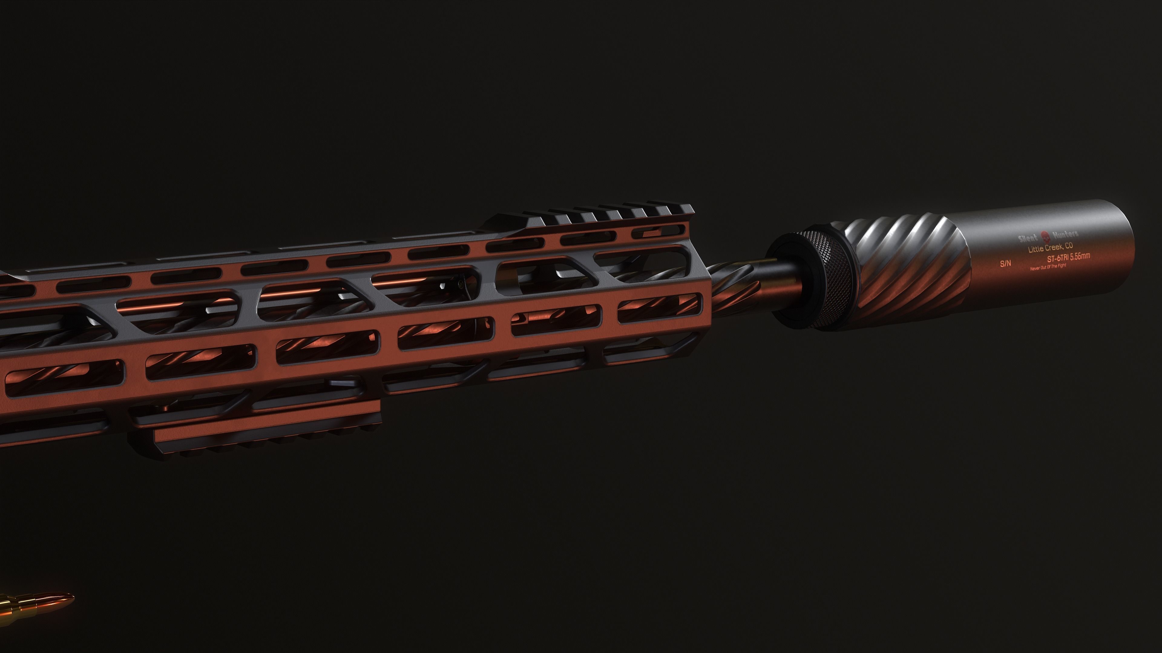 Lightweight AR-15 Low-poly 3D model_5