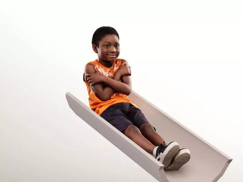 Garry 14505 - Black Boy Sliding On The Playground Low-poly 3D model_0