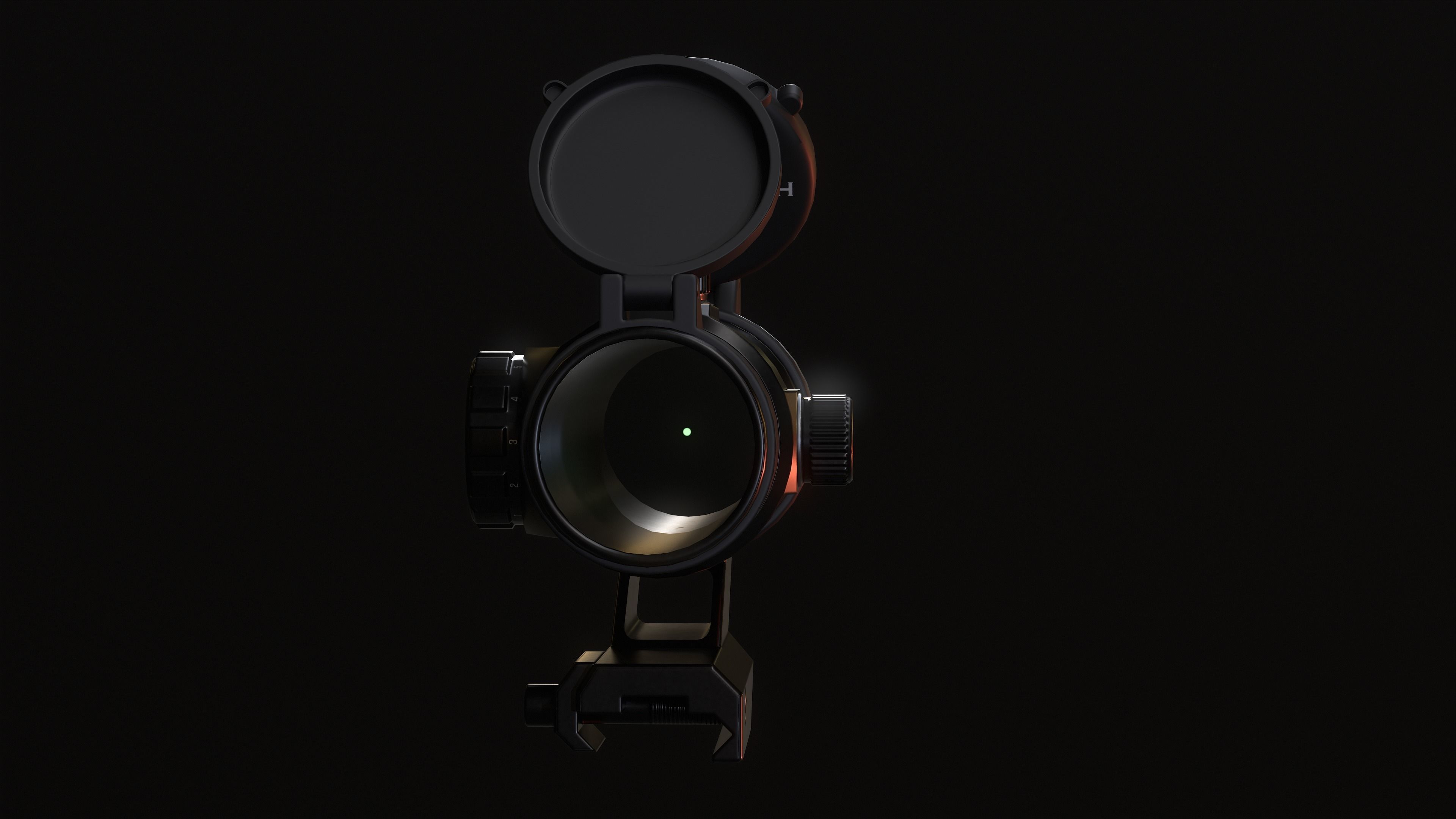 Red Dot Optic Low-poly 3D model_4
