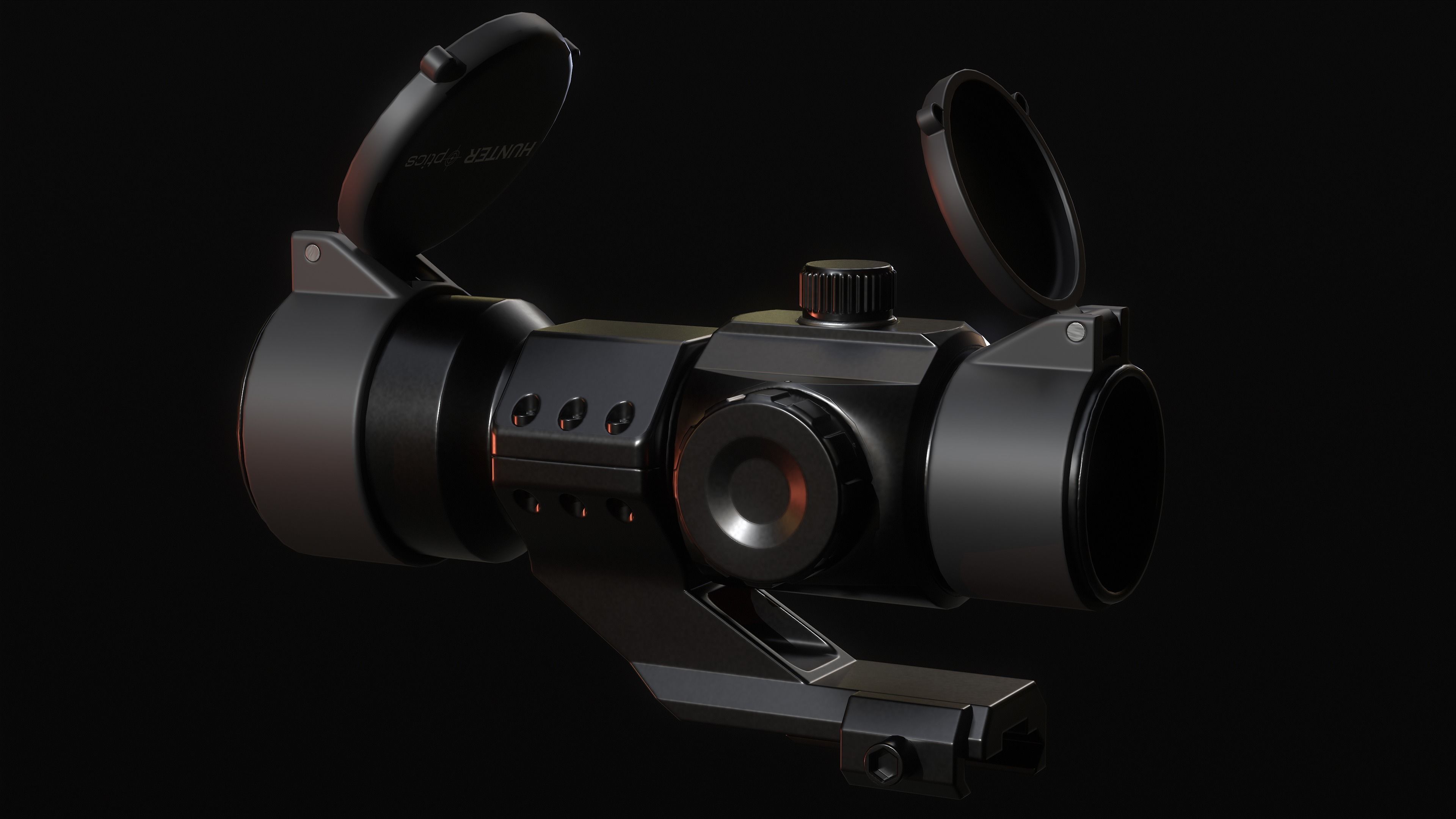 Red Dot Optic Low-poly 3D model_2