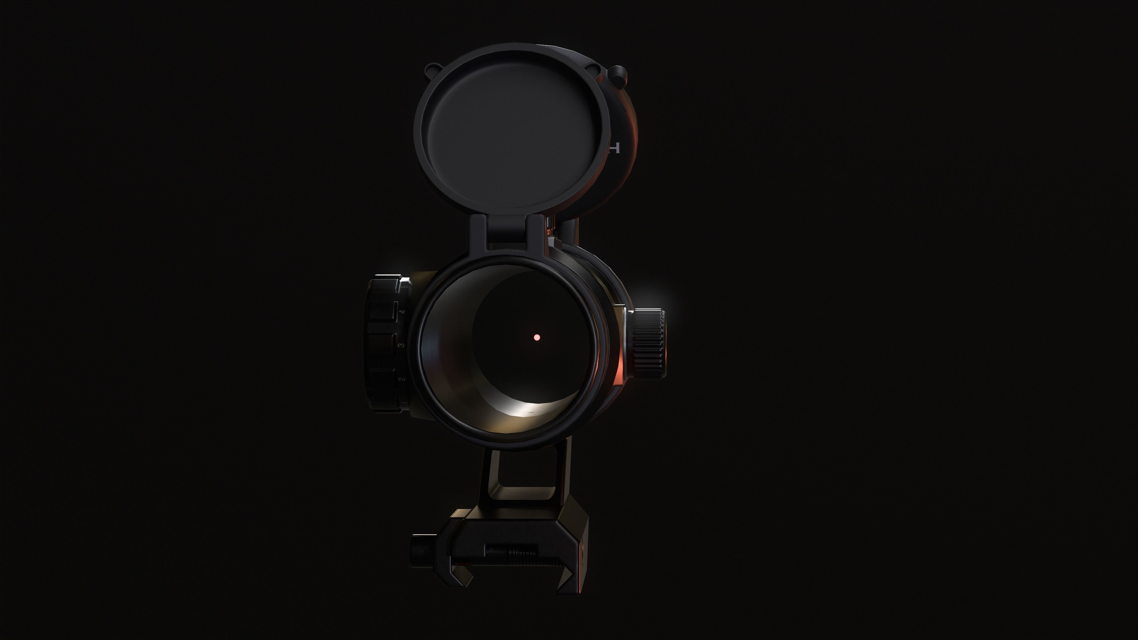 Red Dot Optic Low-poly 3D model_3