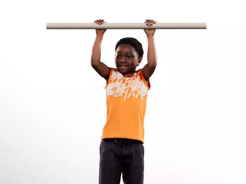 Garry 14504 - Black Boy Playing On Climbing Frame Low-poly 3D model_0