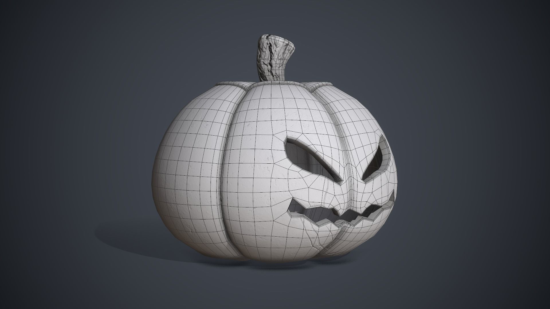 Pumpkin Halloween Low-poly 3D model_7