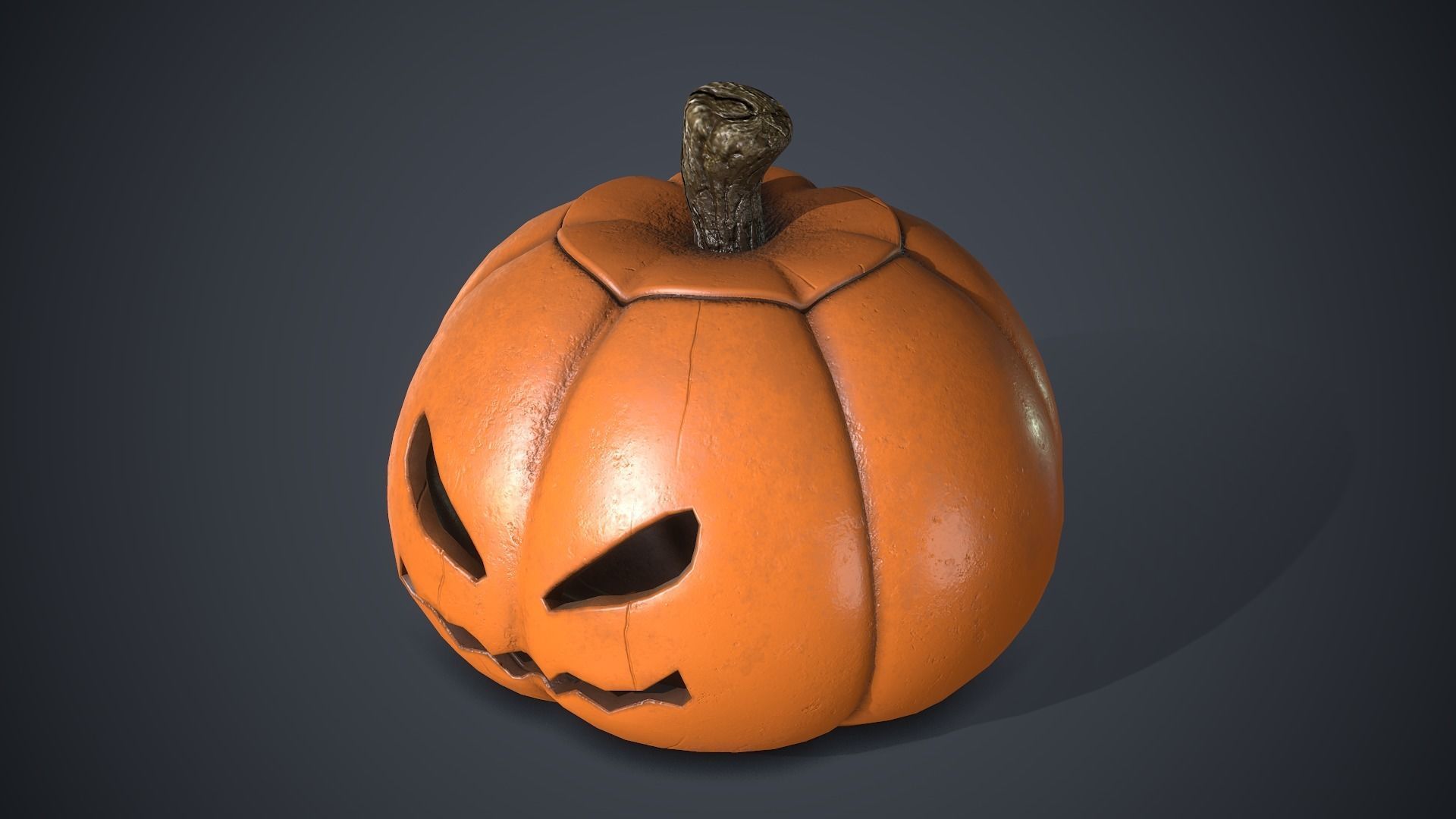 Pumpkin Halloween Low-poly 3D model_2