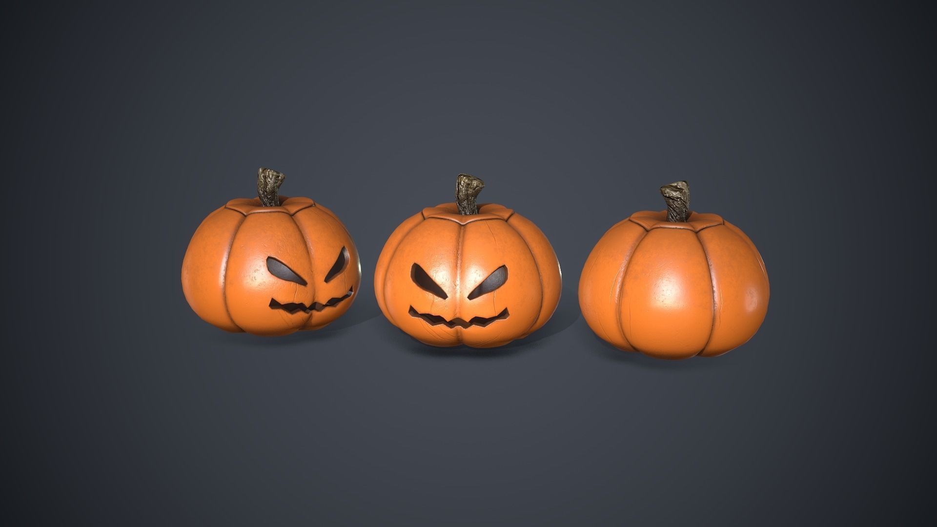 Pumpkin Halloween Low-poly 3D model_5