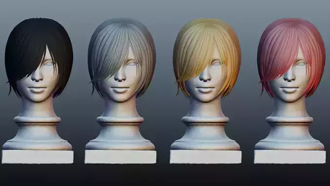 female short hair 4 colors