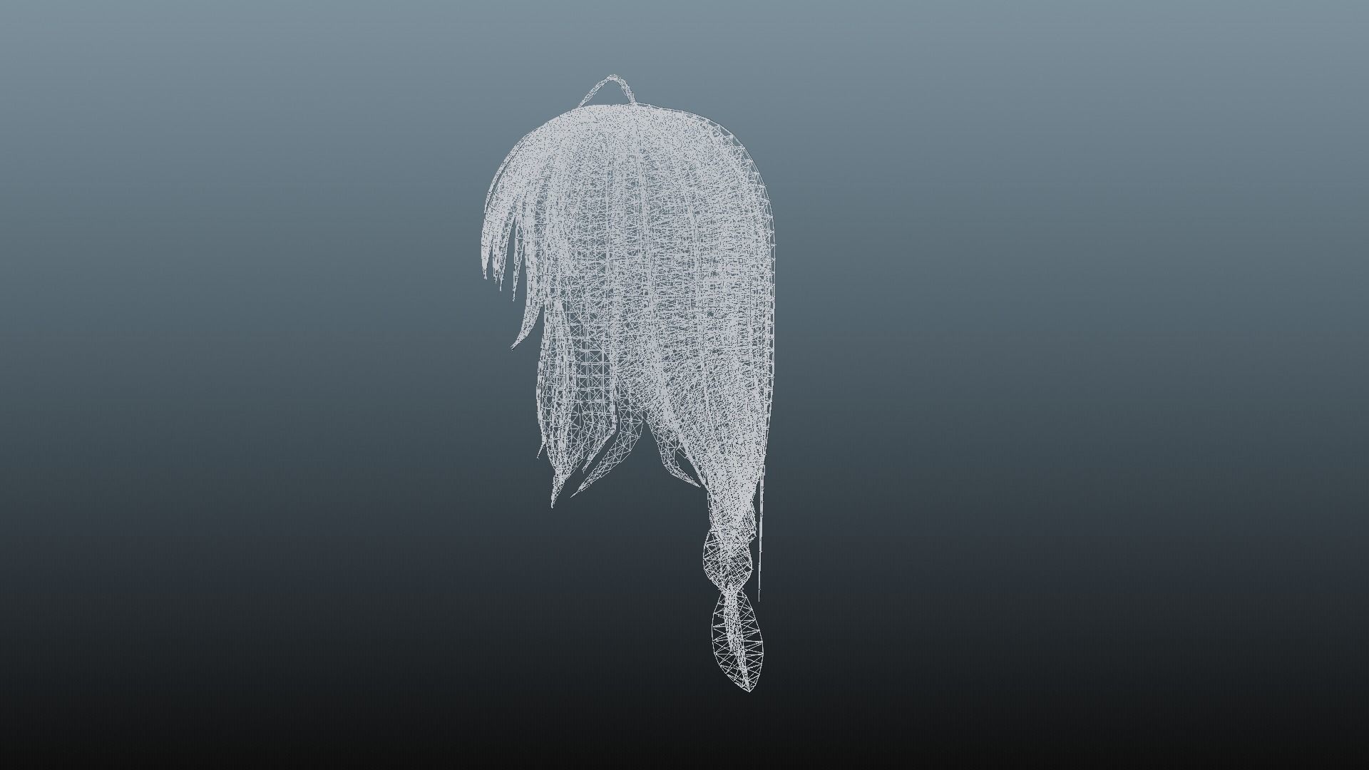 Female hair 4 colors Low-poly 3D model_14