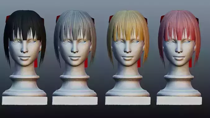 Female hair 4 colors