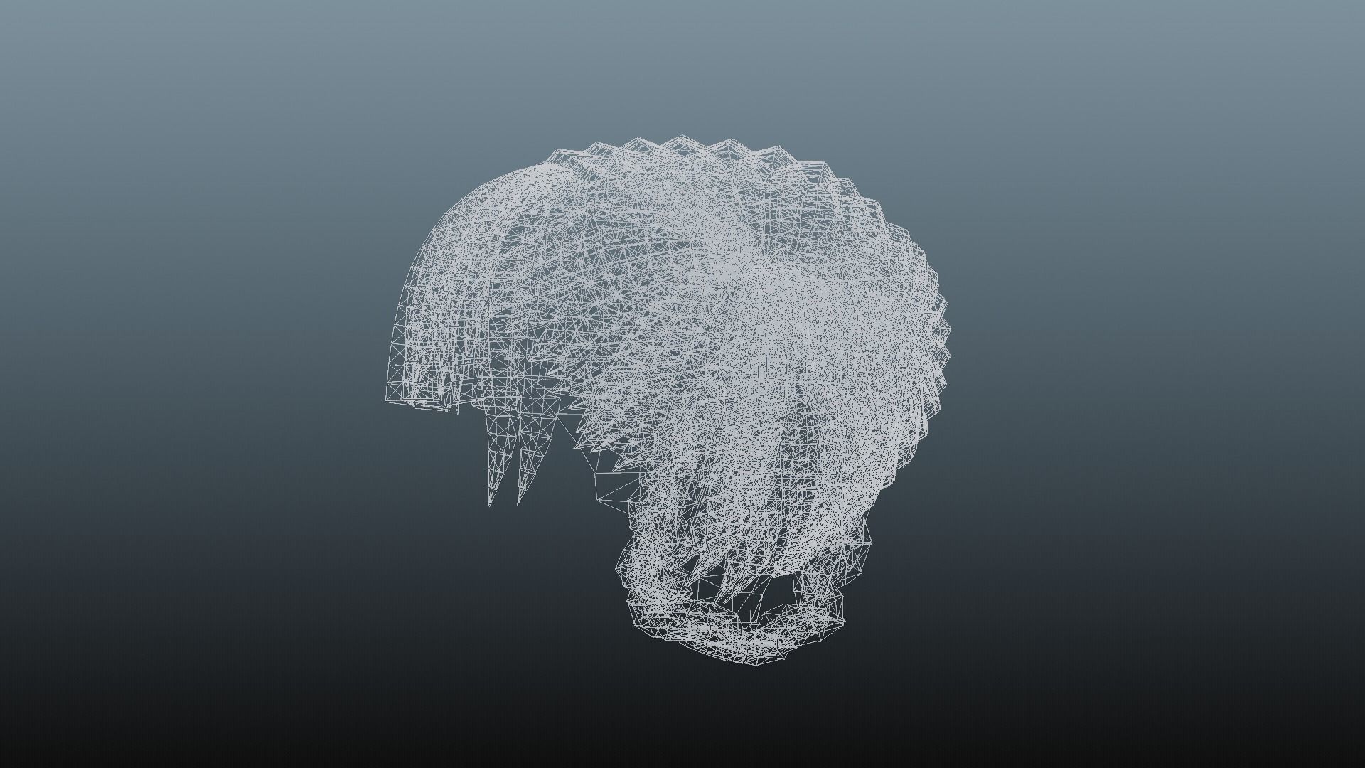 Female hair 4 colors Low-poly 3D model_14