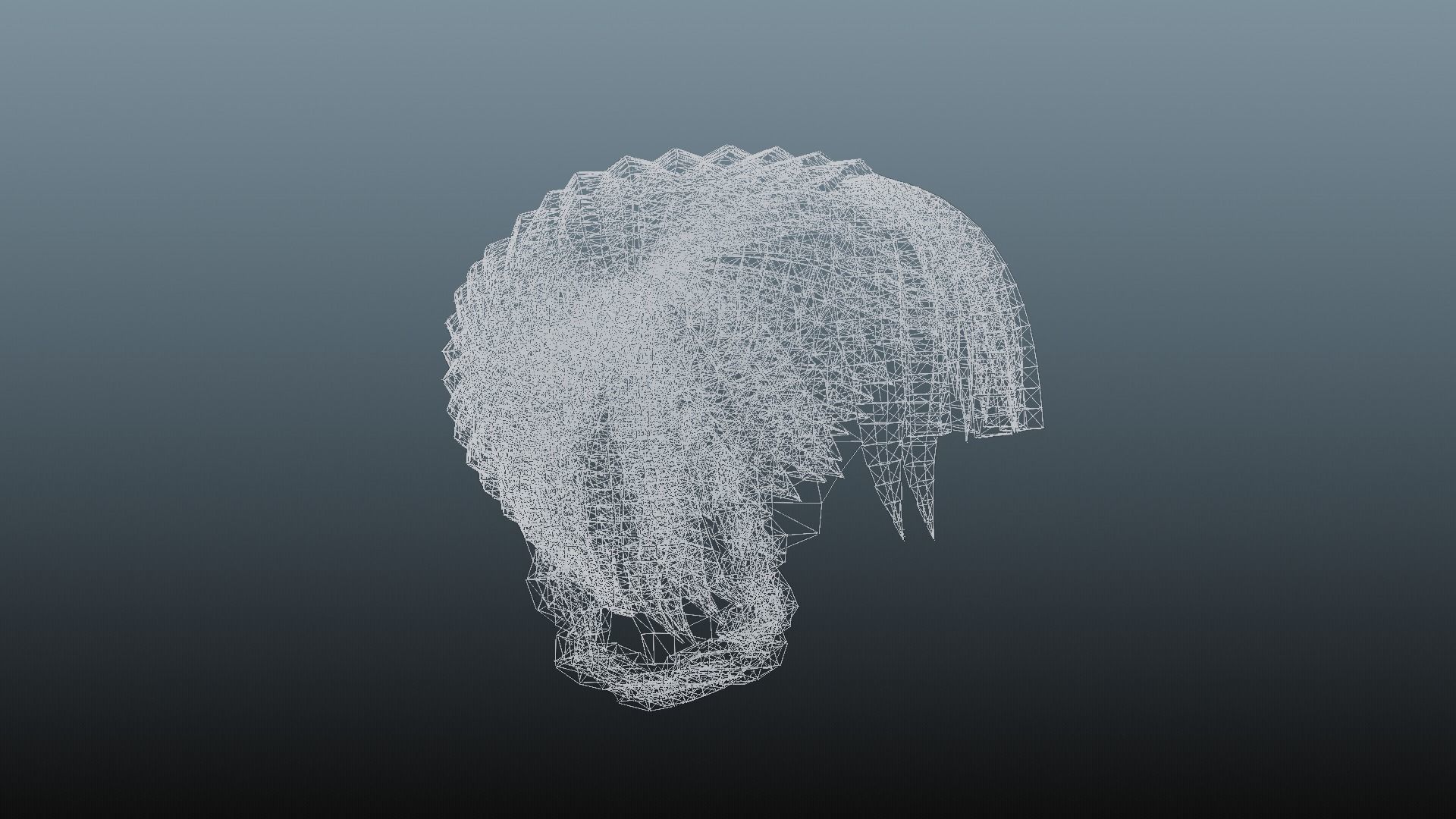 Female hair 4 colors Low-poly 3D model_15