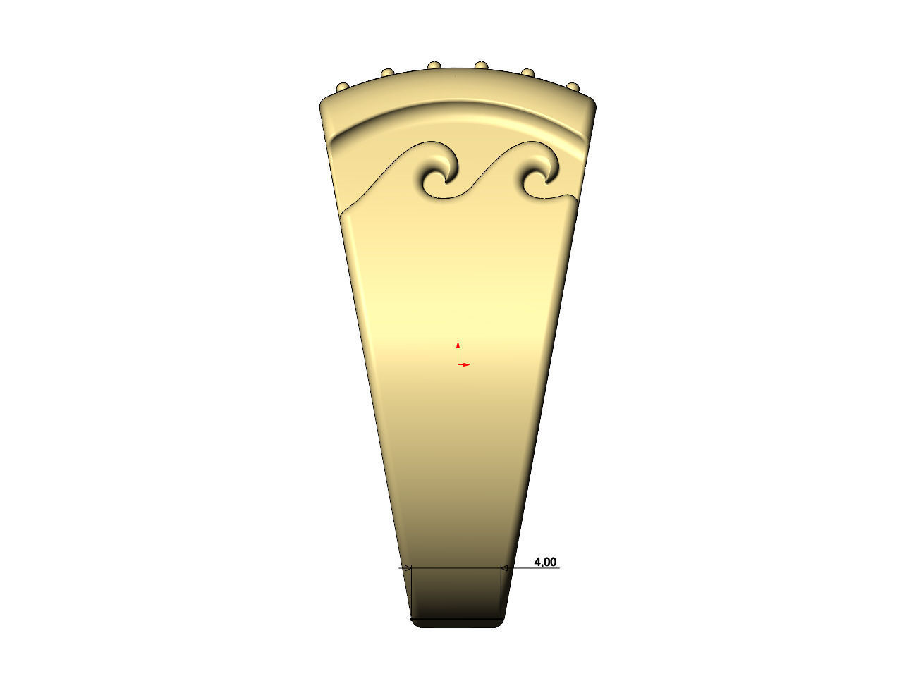 Iced diamond wave greek key dome square ring US sizes 7to11 3D print model_9