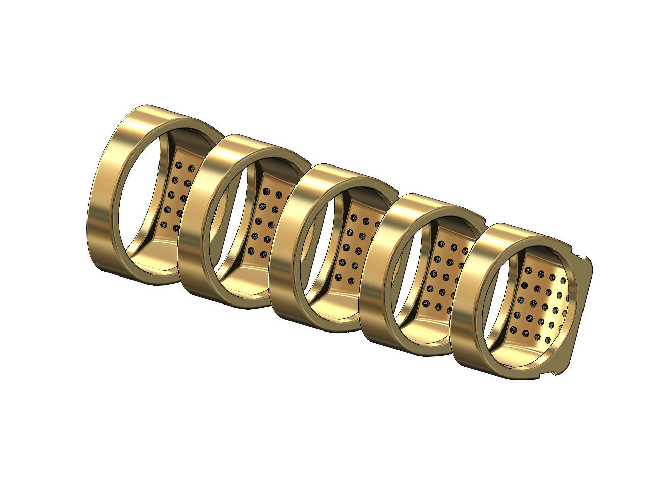 Iced diamond wave greek key dome square ring US sizes 7to11 3D print model_4