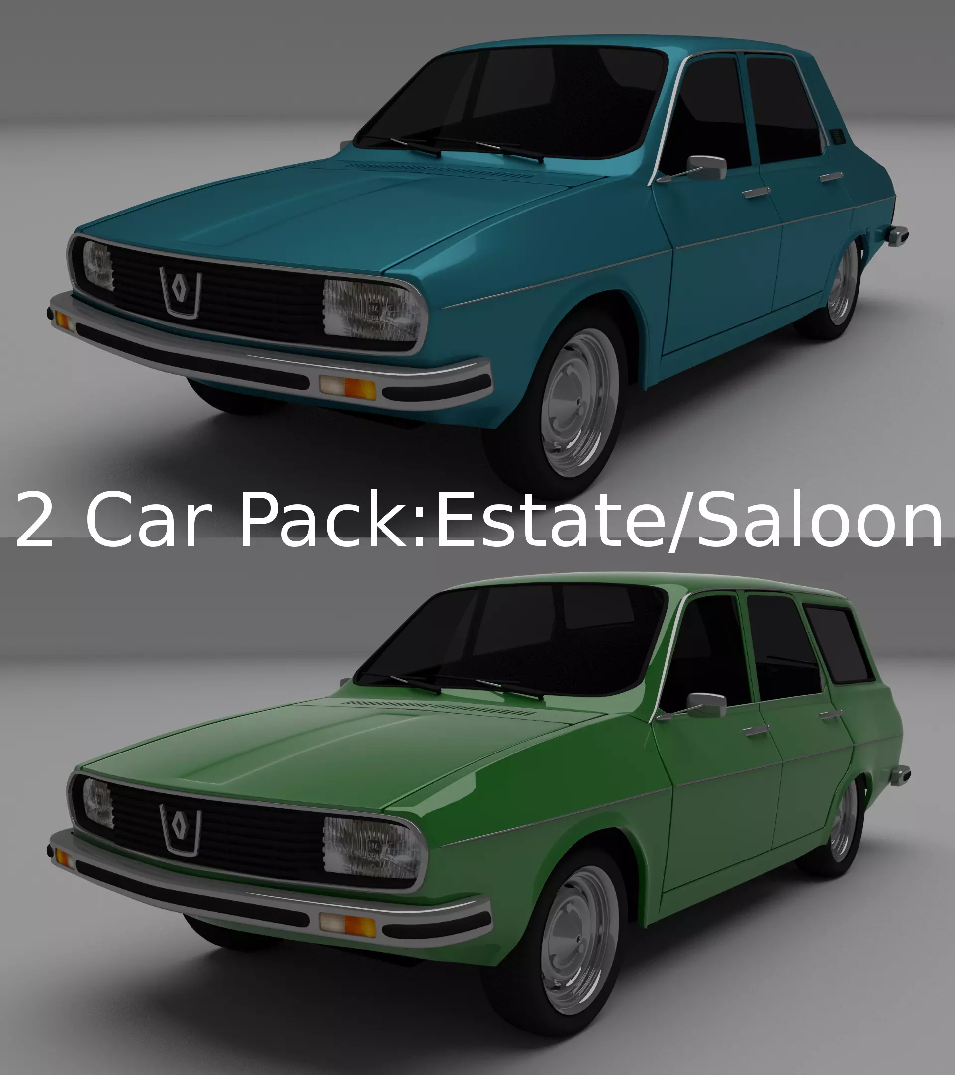 Dacia 1300 Renault 12 Pack 3D model_0