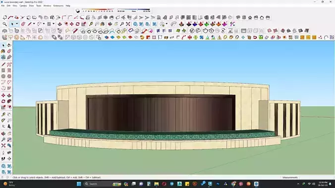 Curve boundary wall 3d model 3D model