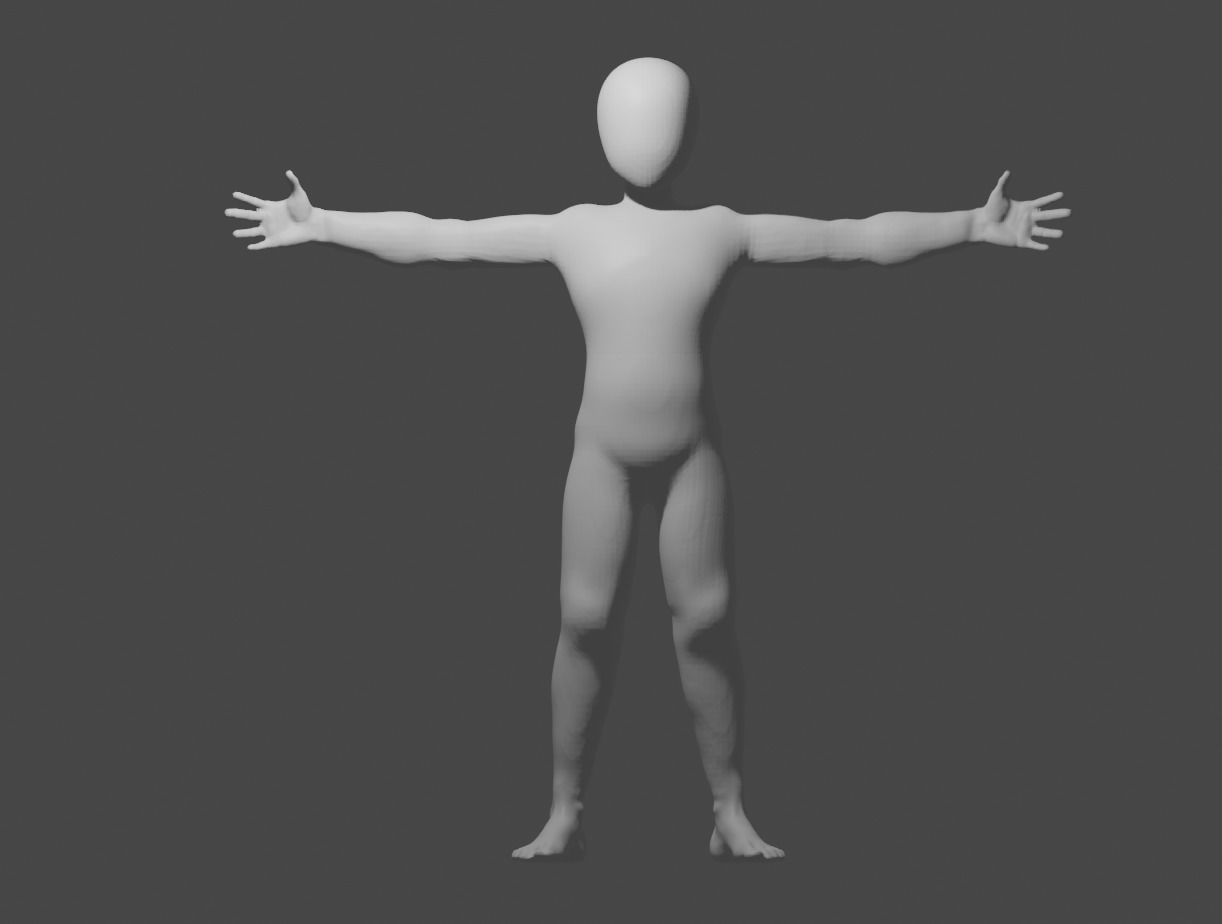 Rigged Anime Kid Body Model 3D model_1