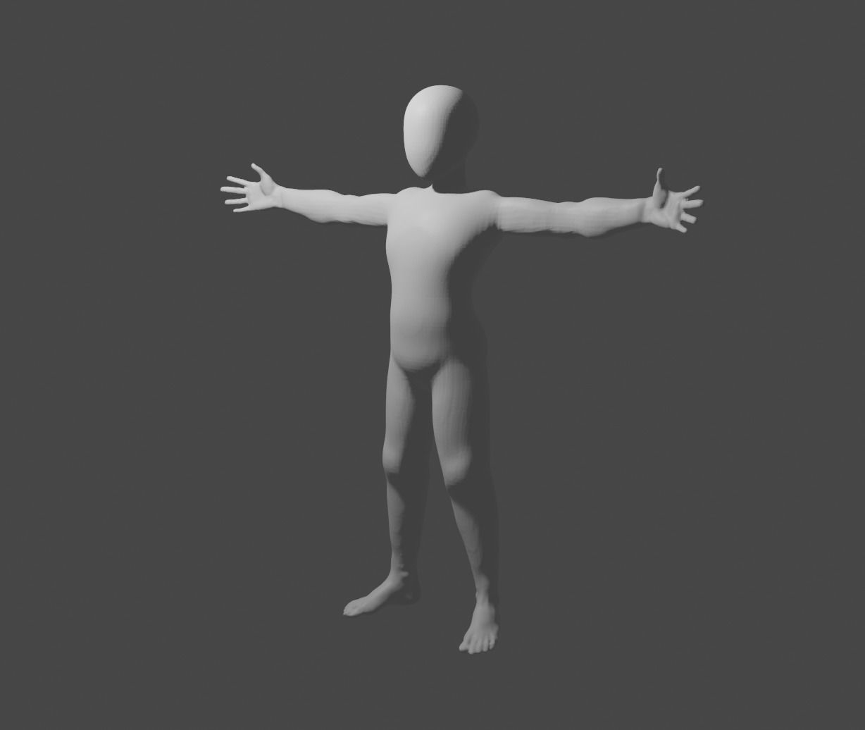 Rigged Anime Kid Body Model 3D model_4