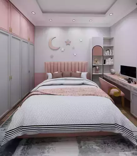 Neoclassical bedroom for girls