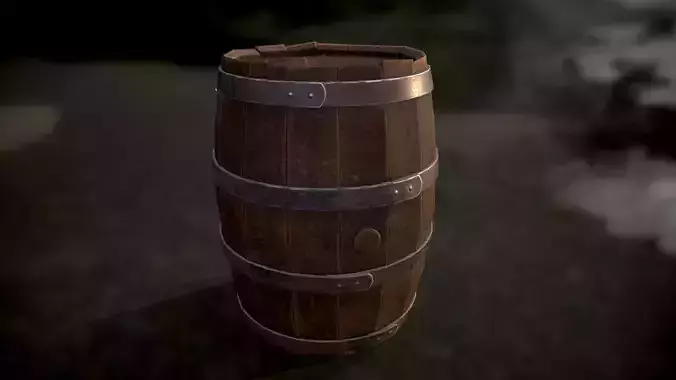 Old wooden barrel