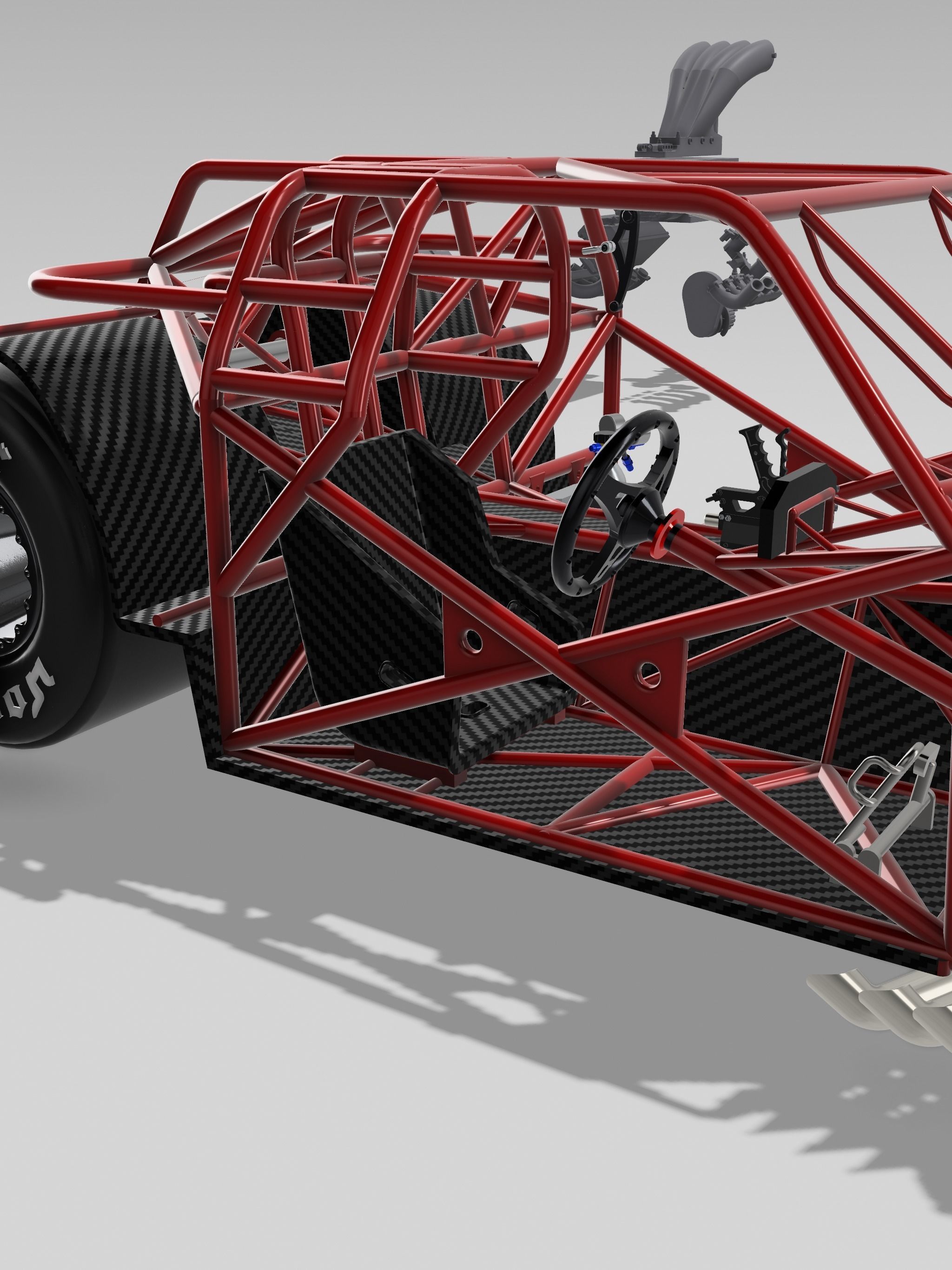 Pro Mod seat Carbon Fiber style 2 styles 3D print model_4