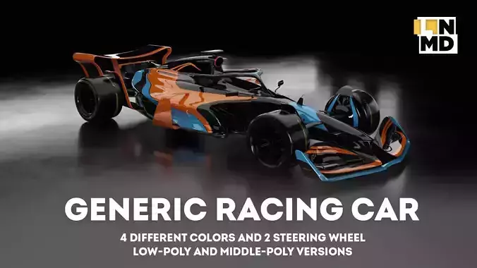 Formula 1 Generic Racing Car 01 Low-poly 3D model