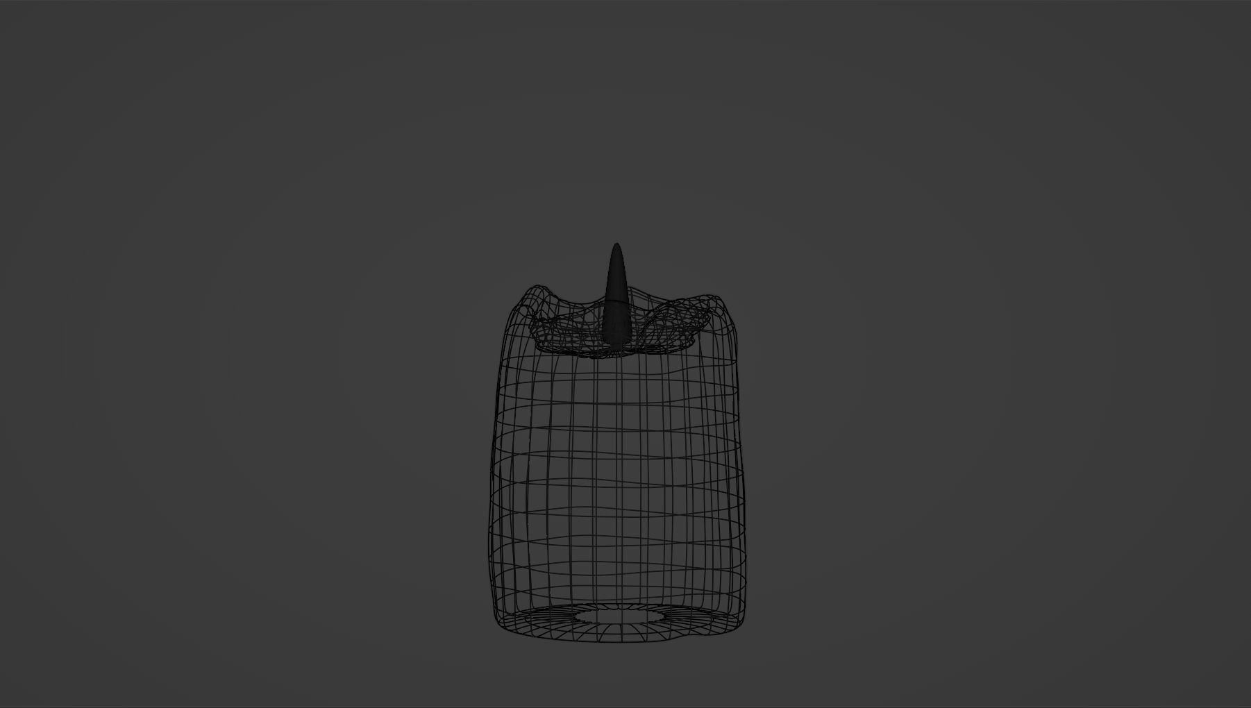 White Candle with Animated Flame 3D model_11