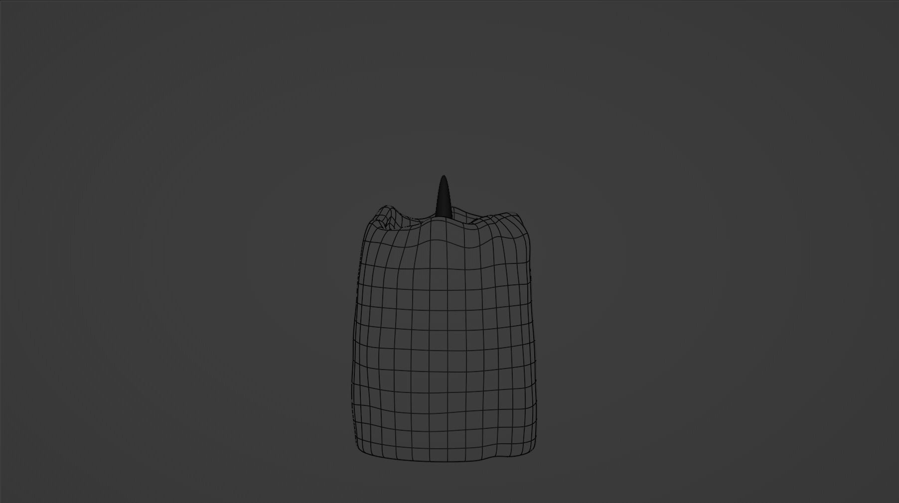 White Candle with Animated Flame 3D model_10