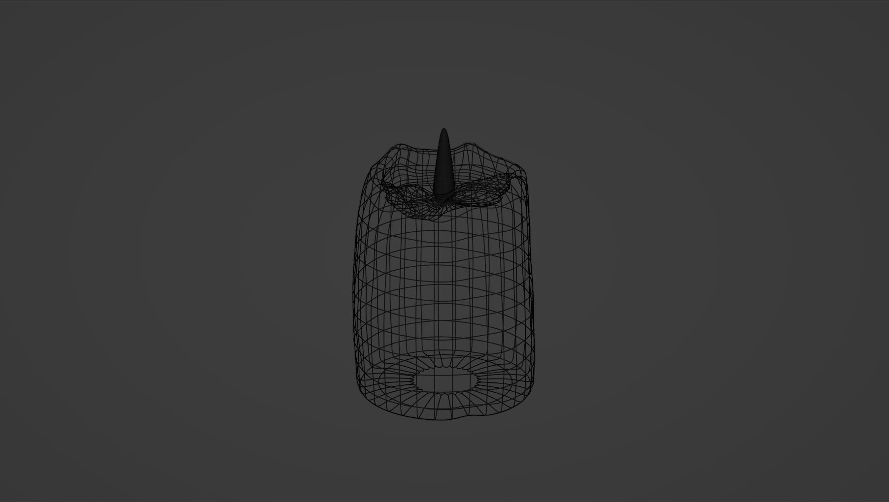 White Candle with Animated Flame 3D model_8