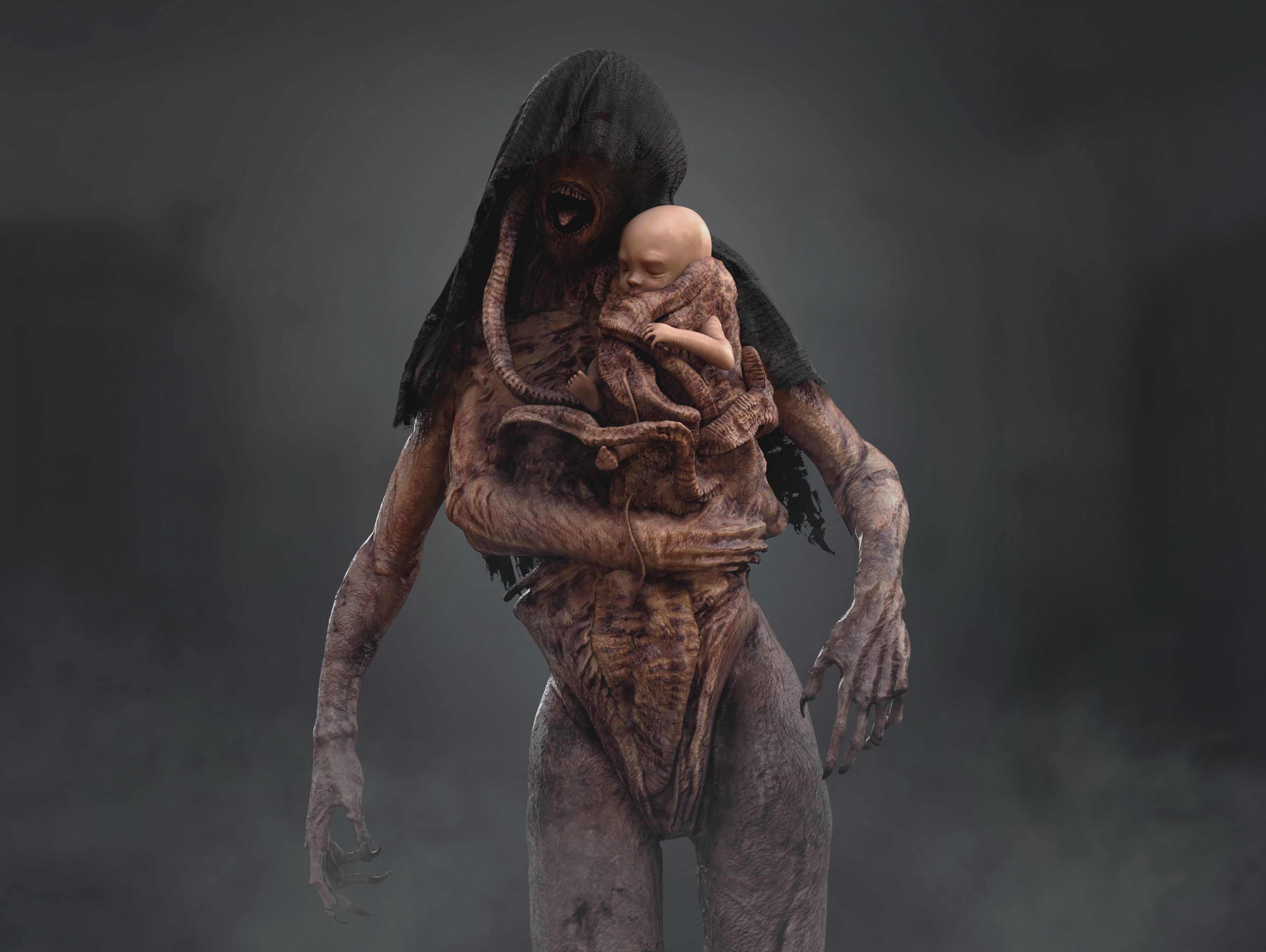 Horror Surrogate Mother Low-poly 3D model_6