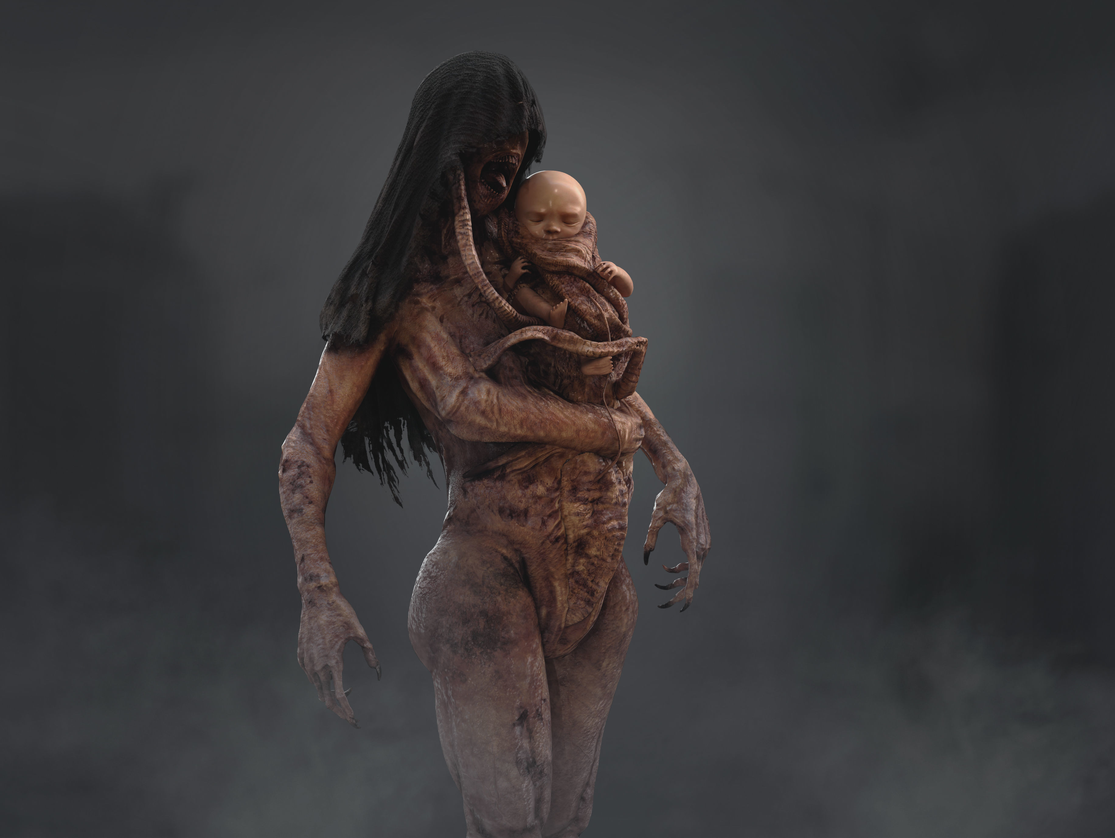 Horror Surrogate Mother Low-poly 3D model_8