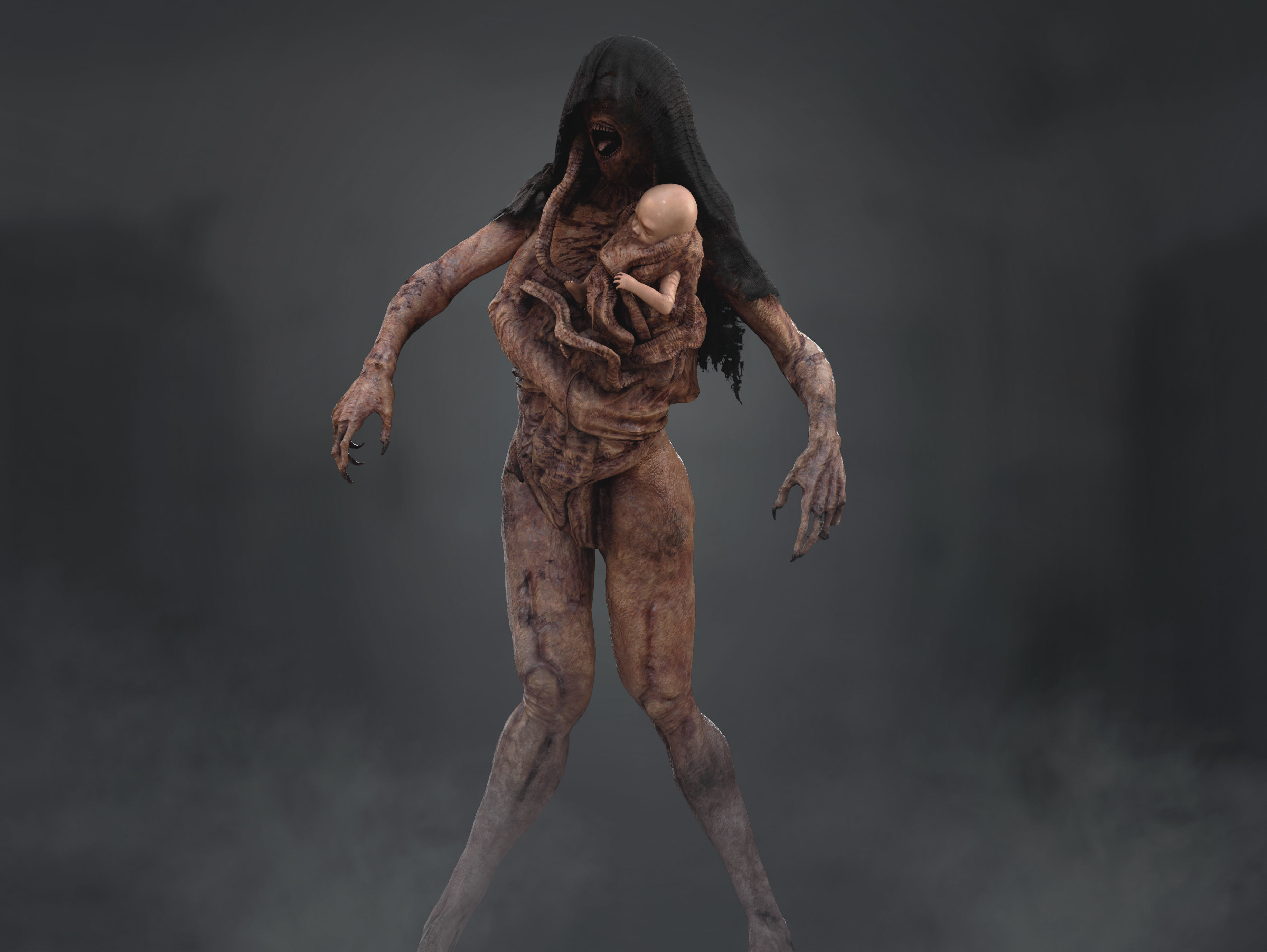 Horror Surrogate Mother Low-poly 3D model_5