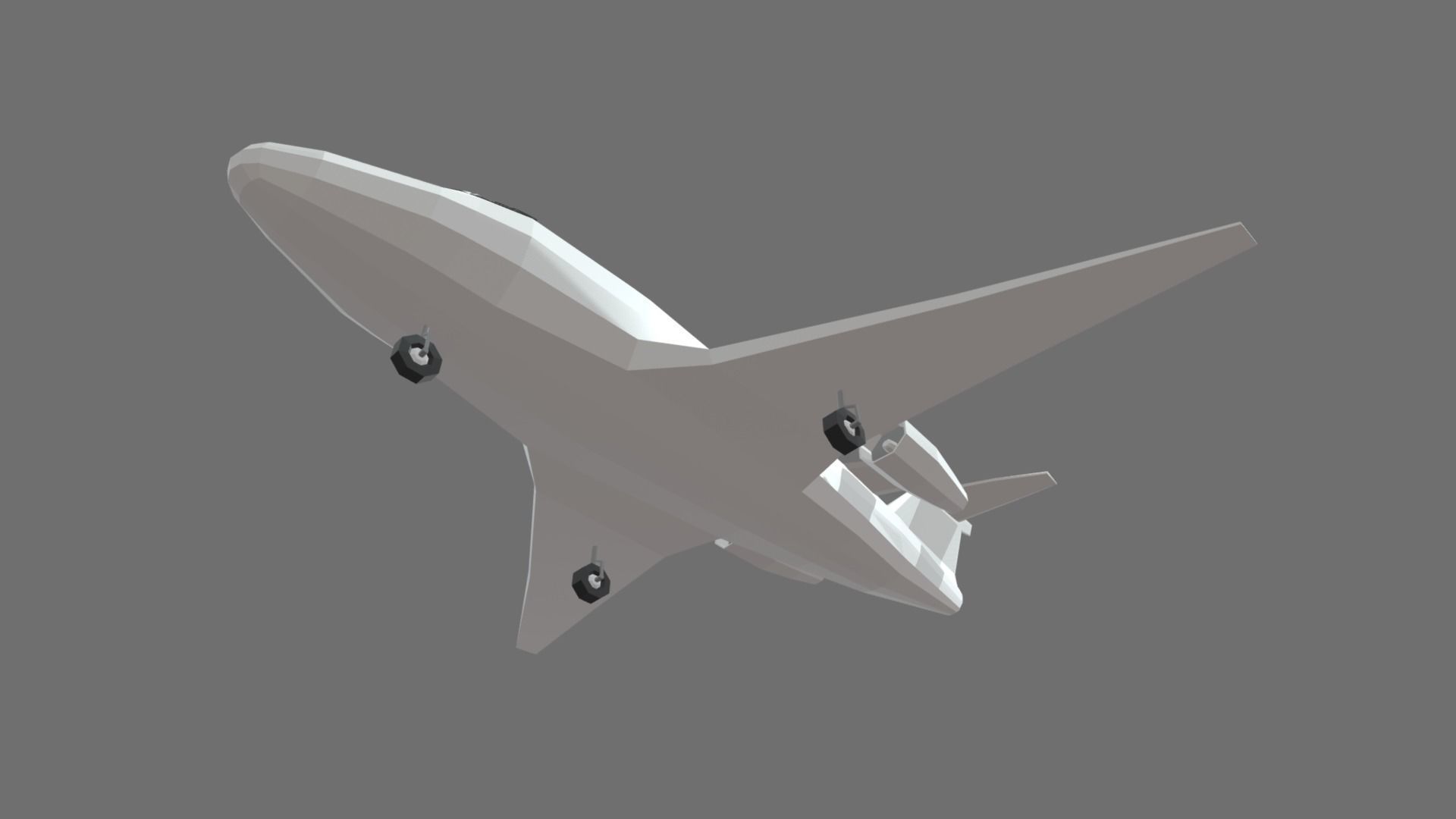 Low Poly Plane 01 Low-poly 3D model_3