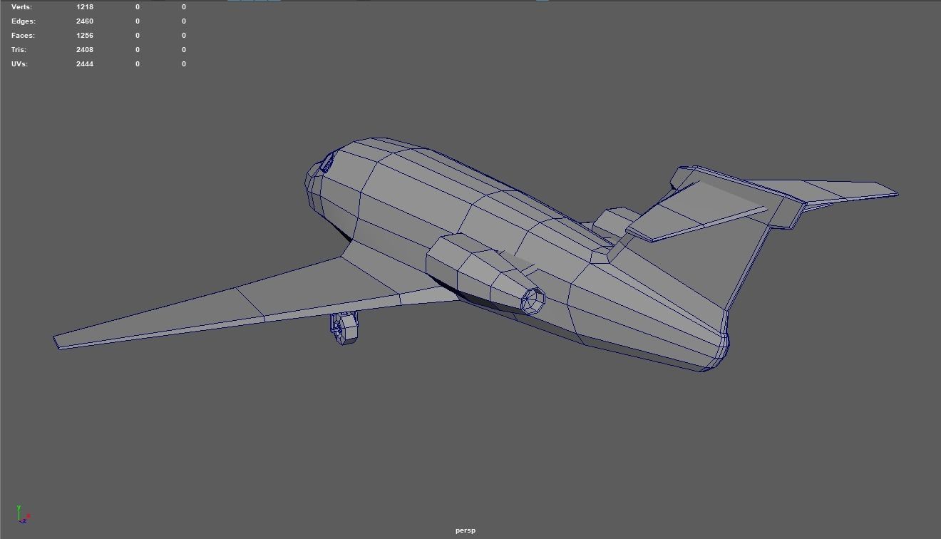 Low Poly Plane 01 Low-poly 3D model_8