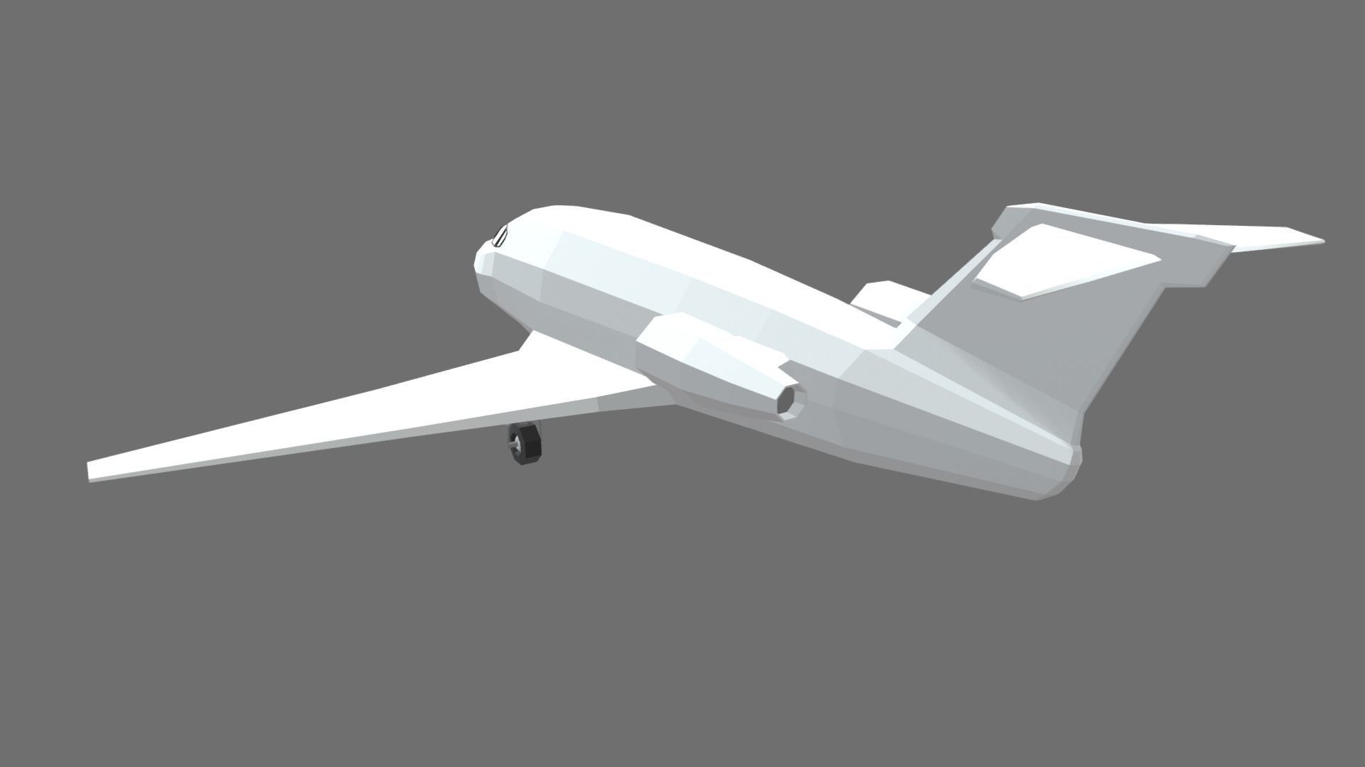 Low Poly Plane 01 Low-poly 3D model_1